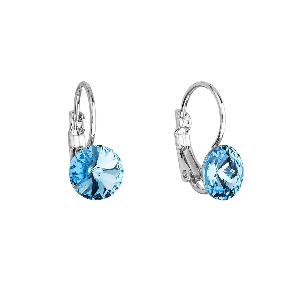 Náušnice Rivoli se Swarovski Elements Aqua 8 mm