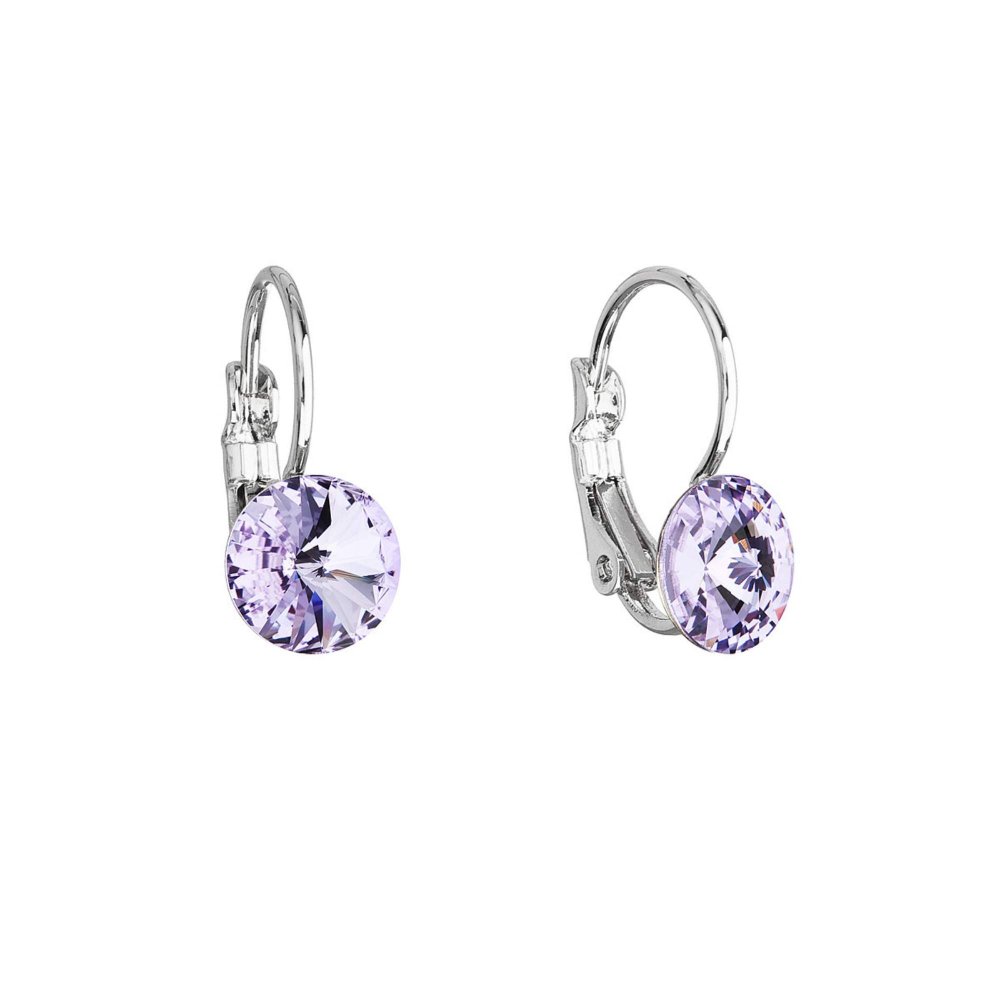 Náušnice Rivoli se Swarovski Elements Violet 8 mm