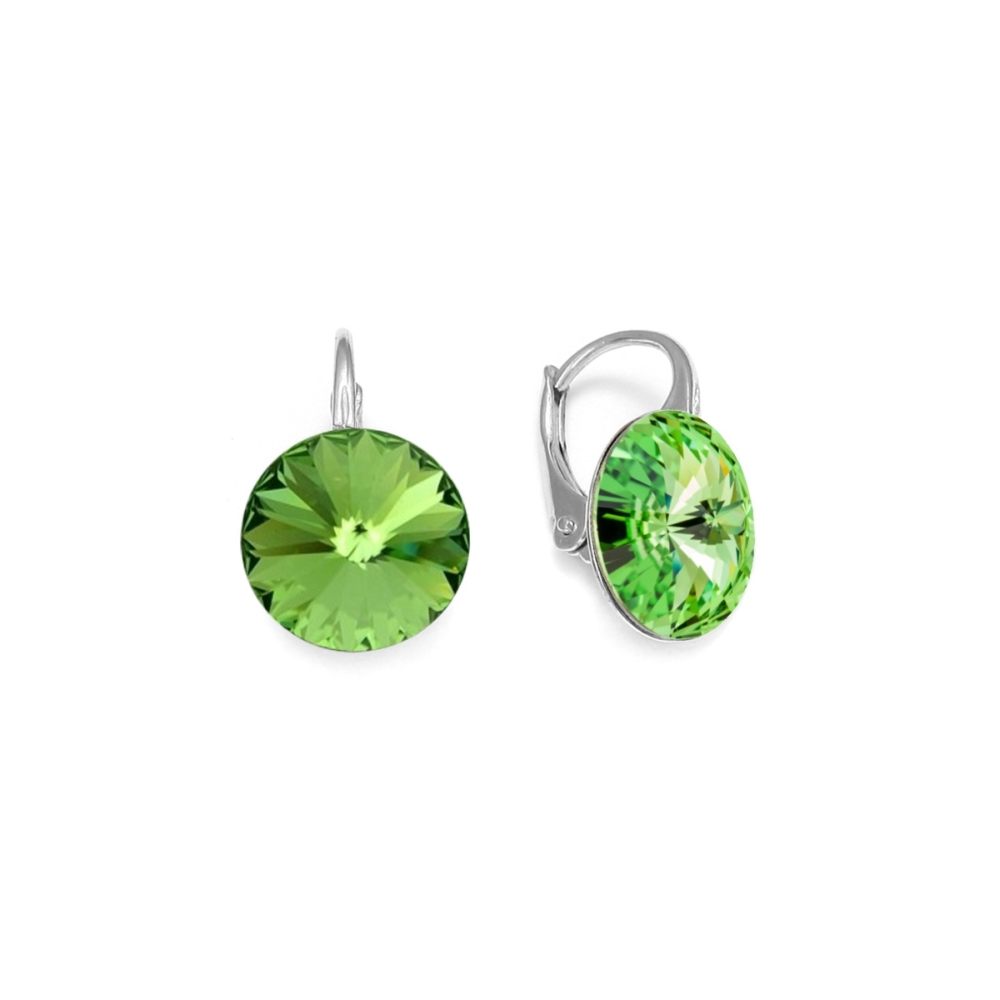 Náušnice zelené Rivoli se Swarovski Elements Sweet Candy K112212PE Peridot 12 mm