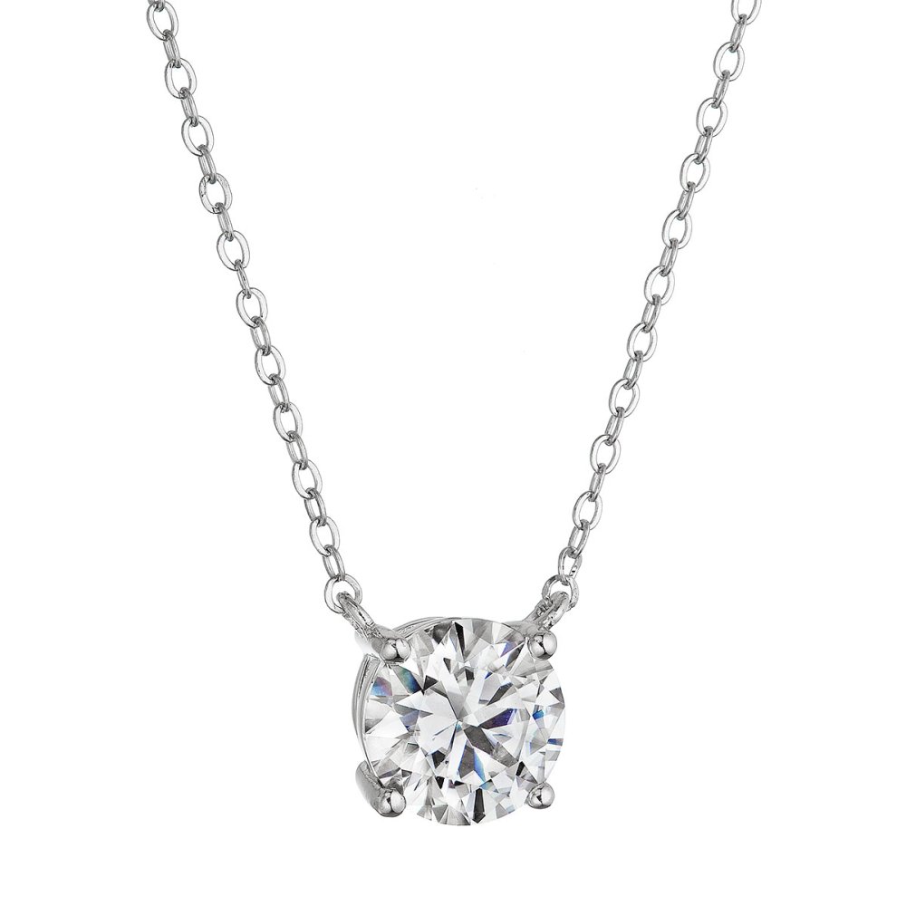 Stříbrný náhrdelník ELEN 12M00006 moissanite