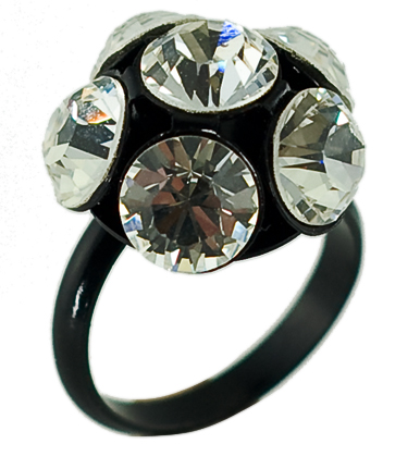 Prsten se Swarovski Elements Květinka Bílá