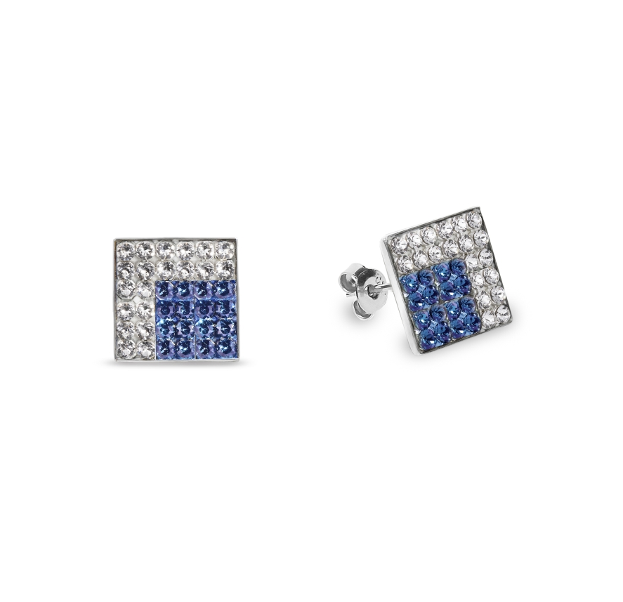 Náušnice modré se Swarovski Elements Kingdom Studs KFM6CSA Sapphire