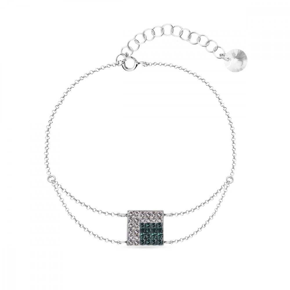 Náramek zelený se Swarovski Elements Kingdom BROLOFM6CEM Emerald