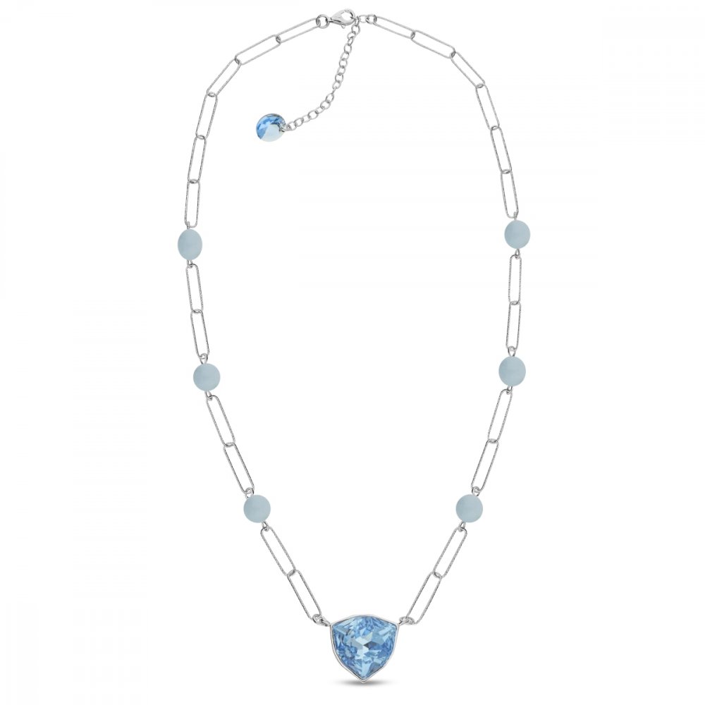 Stříbrný náhrdelník modrý Trilliant N4706AQ6AQM Aquamarine