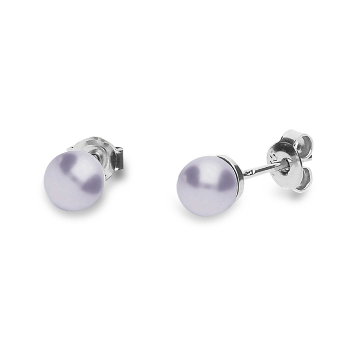 Náušnice se Swarovski Elements Classic Pearl K58186LAV Lavender 6 mm