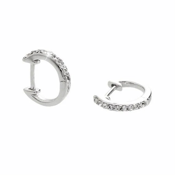 Stříbrné náušnice čiré kroužky s krystaly Swarovski Elements Krystal