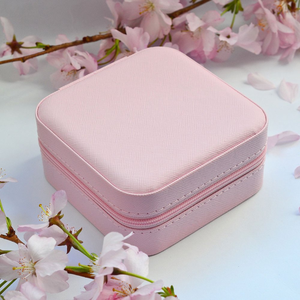 Šperkovnice čtvercová na zip SK0001 růžová