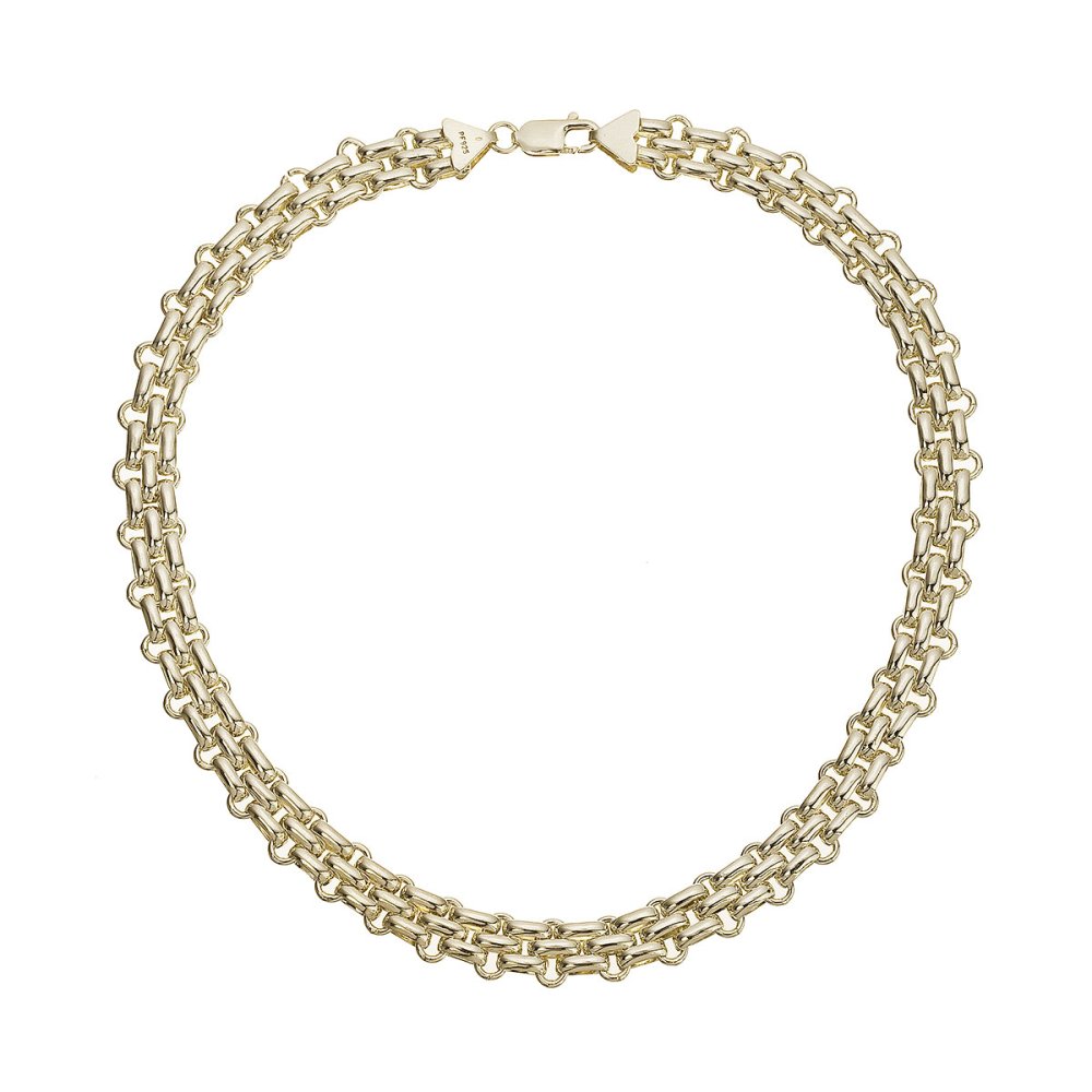 Masivní náhrdelník z pozlacených článků 72088 46 cm