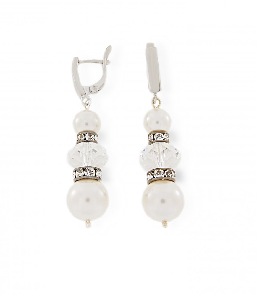 Náušnice se Swarovski Elements Pearl KW58105040W Krystal