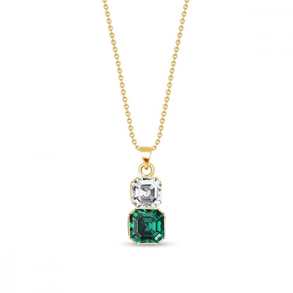 Náhrdelník zelený se Swarovski Elements Imperial Duo NTG44802CEM Emerald