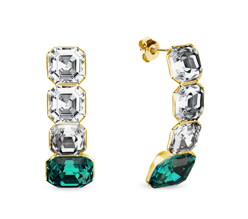 Levně Náušnice zelené se Swarovski Elements Imperial KTG44804CEM Emerald