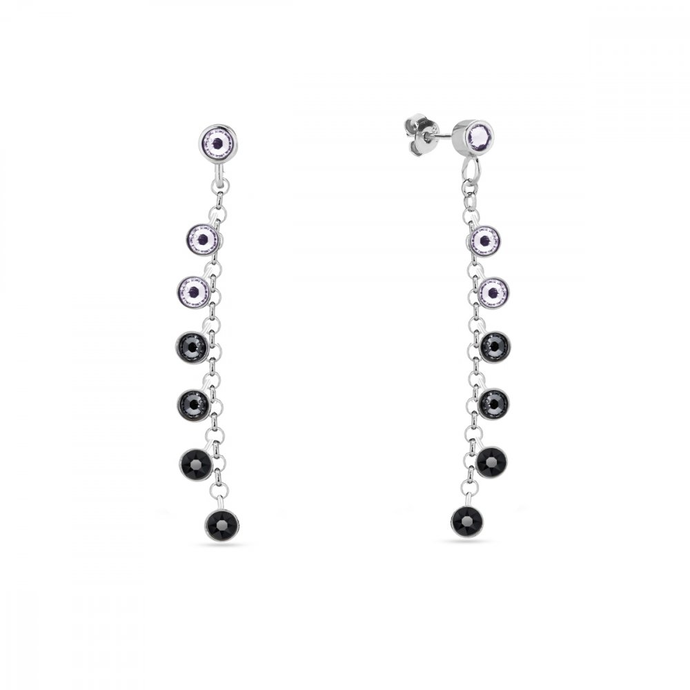 Náušnice černé se Swarovski Elements Milipedo KCROLO2038J Jet