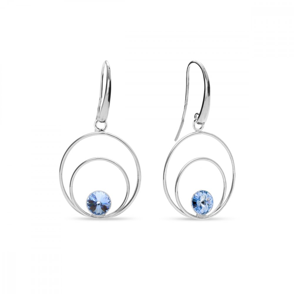Levně Náušnice modré se Swarovski Elements Glory KWOD1122SS29LS Light Sapphire