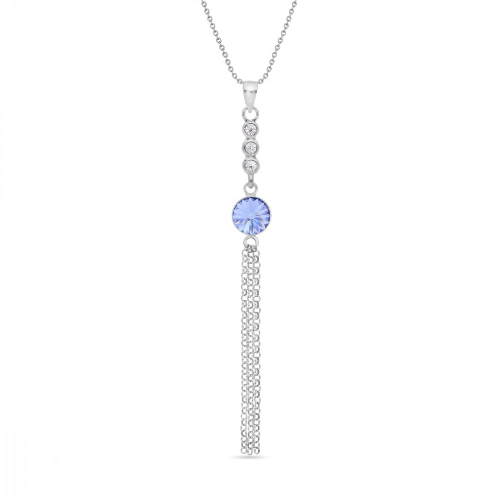 Levně Náhrdelník modrý se Swarovski Elements Ballena NC1122SS29LS Light Sapphire