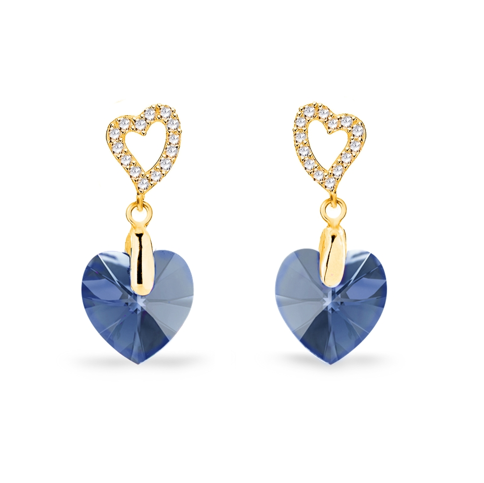 Náušnice modré se Swarovski Elements Amore KCSG622810DB Denim Blue