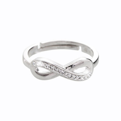 Prsten čirý se Swarovski Elements nekonečno Krystal