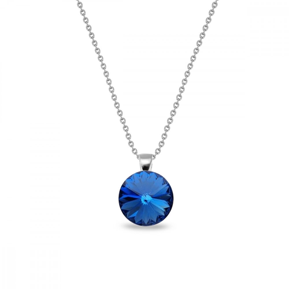 Levně Náhrdelník modrý Rivoli se Swarovski Elements Candy N112212SA Sapphire 12 mm