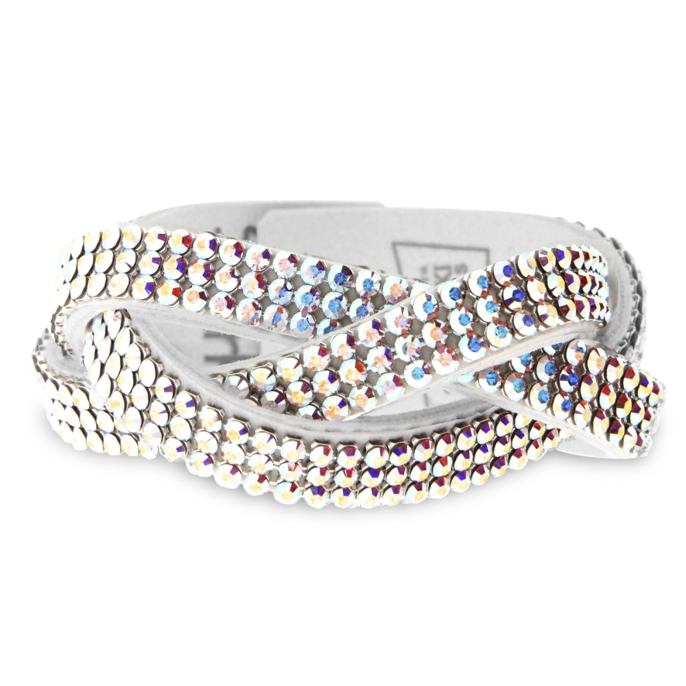 Náramek se Swarovski Elements krystaly bílý Braid BMESH9WAB AB