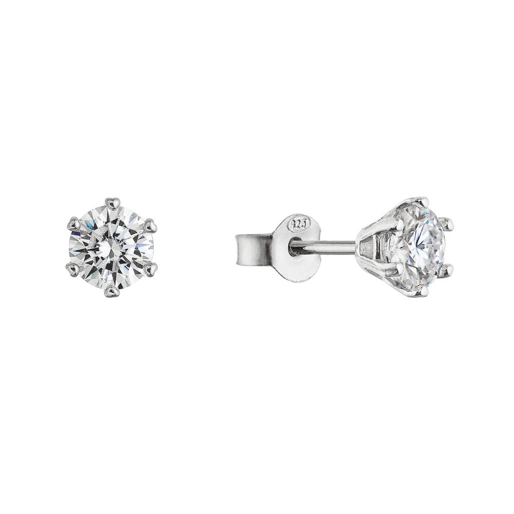 Stříbrné náušnice MIA 11M00006 moissanite