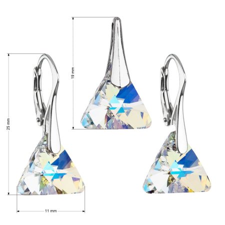Súprava šperkov s kryštálmi Swarovski náušnice a prívesok ab efekt trojuholník 39174.2 AB