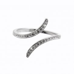 Stříbrný prsten bílý se Swarovski Elements Krystal