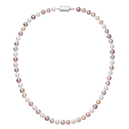 Perlový náhrdelník z říčních perel se zapínáním z bílého 14 karátového zlata 822004.3/9267B multi
