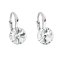 Strieborné náušnice visiace s kryštálmi Swarovski biele okrúhle 31229.1 Krystal