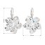 Stříbrné náušnice visací s krystaly Swarovski bílá kytička 31130.1 Krystal