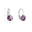 Náušnice bižutérie s krištáľmi Preciosa fialové okrúhle 51031.3 Amethyst