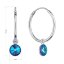 Strieborné náušnice kruhy s modrým Swarovski kryštálom 31309.5 bermuda blue