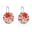 Stříbrné náušnice visací s krystaly Swarovski mix barev oranžová kulaté 31176.3 sanset