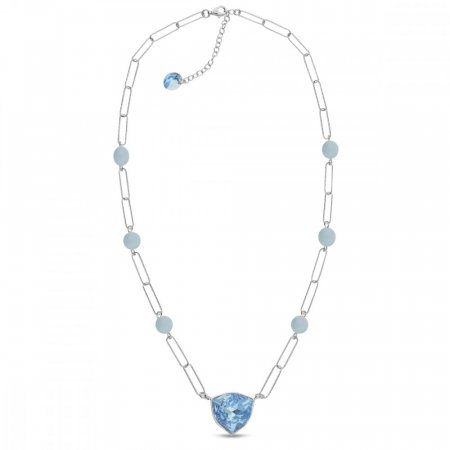 Stříbrný náhrdelník modrý Trilliant N4706AQ6AQM Aquamarine