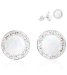 Strieborné náušnice kôstky s bielym opálom a kryštálmi Swarovski Elements White Opal