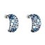 Strieborné náušnice visiace s kryštálmi Swarovski modré polkruh 31164.3 Blue Style