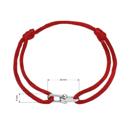 Kabbalah náramok so striebornou ozdobou 13094.3 red