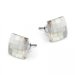 Náušnice šedé so Swarovski Elements diskoštvorec Black Diamond 8 mm