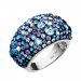 Stříbrný prsten s krystaly Swarovski modrý 35028.3 Blue Style