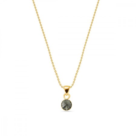 Náhrdelník šedý so Swarovski Elements Glee NG1122SS29BD Black Diamond