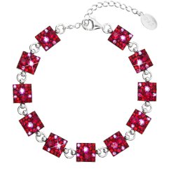 Stříbrný náramek se Swarovski krystaly červený 33047.3 Cherry