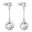 Stříbrné náušnice visací s krystaly Swarovski bílé kulaté 31269.1 Krystal