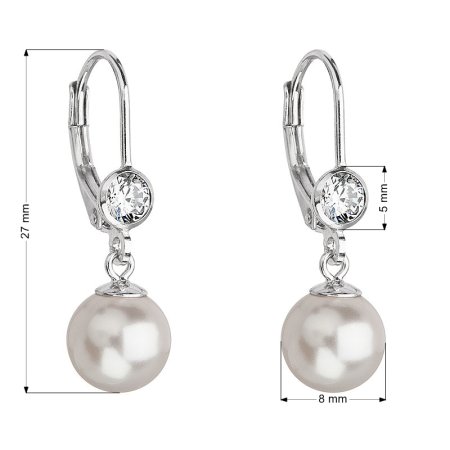 Perlové náušnice se Swarovski Elements 31196.1 Bílá