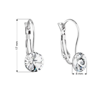 Náušnice Rivoli se Swarovski Elements bílé Krystal 8 mm