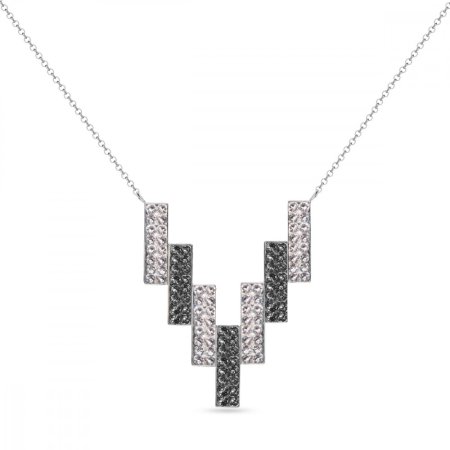 Náhrdelník šedý so Swarovski Elements Moonlight NFMP7CSN Silver Night