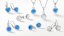 Súprava šperkov so syntetickým opálom a krištáľmi Preciosa náušnice a prívesok modré okrúhle 39160.1