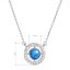 Náhrdelník se syntetickým modrým opálem a bílými zirkony kulatý 12066.3 blue