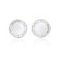 Stříbrné náušnice pecky s bílým opálem a krystaly Swarovski Elements White Opal