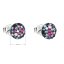 Strieborné náušnice pecka s kryštálmi Swarovski mix farieb okrúhle 31136.4 Galaxy