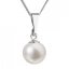 Perlový náhrdelník s řetízkem z pravých říčních perel bílý 22008.1