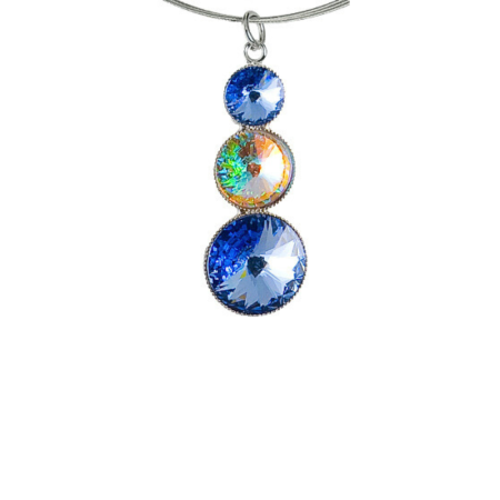 Prívesok Rivoli so Swarovski Elements s tromi krištáľmi Light Sapphire