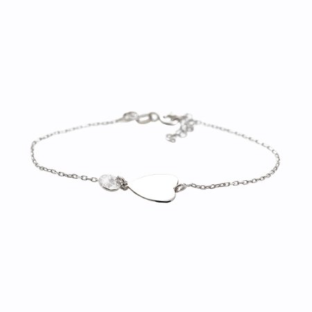 Strieborný náramok číry so Swarovski Elements Srdce Krystal